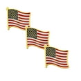 thumbnail image 2 of 3PCS United States of America Lapel Pin USA Country Flag Pin Metal Enamel Souvenir Hat Men Women Patriotic American (Waving Flag Lapel Pin Gold), 2 of 5