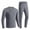 Gray, variant on Plus Size Men Thermal Underwear Set Battery Not Included 22 Areas Heated Long Johns Set Winter Warm 2 Piece Solid Color Base Layer Set S