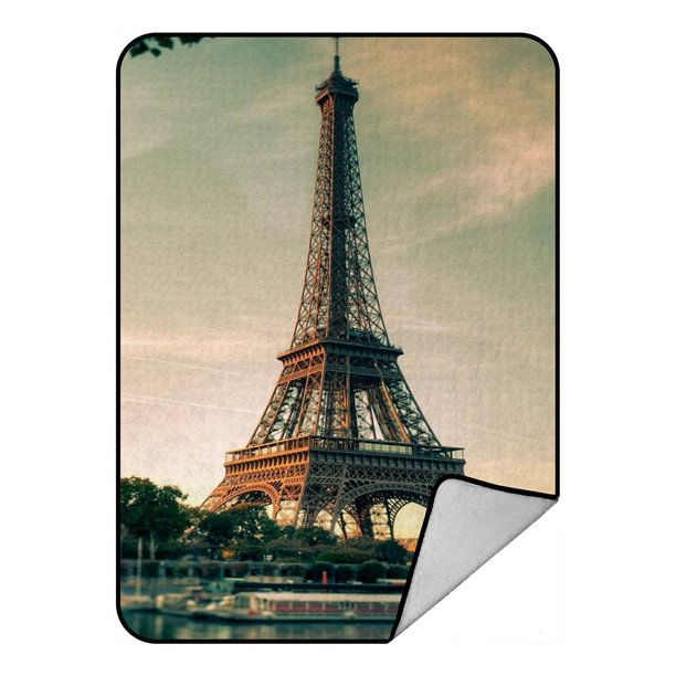ZKGK Paris Eiffel Tower Blanket Crystal Velvet Front and ...