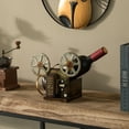 thumbnail image 2 of Decorative Bronze Metal Vintage Single Bottle Film Projector Wine Holder for Tabletop or Countertop, 2 of 7