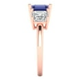 thumbnail image 3 of 4.0ct square emerald cut blue tanzanite 14k rose gold 3 stone Bridal Wedding Engagement Promise Anniversary Ring for Women size 4.5, 3 of 7