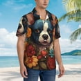 thumbnail image 2 of Cauagu Cute Colorful Flower French Bulldog Print Hawaiian Shirt for Men,Casual Short Sleeve Button Down Shirts Summer Beach Men's Regular-Fit Short-Sleeve Print Shirt -X-Large, 2 of 6