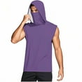 thumbnail image 6 of DDAPJ pyju Tank Tops for Men Hooded Sun Shirt with Mask UPF 50 Sleeveless Hoodies Ice Silk Performance Shirts Liquidación Hoy Prime Dark Purple XXXXXL, 6 of 9