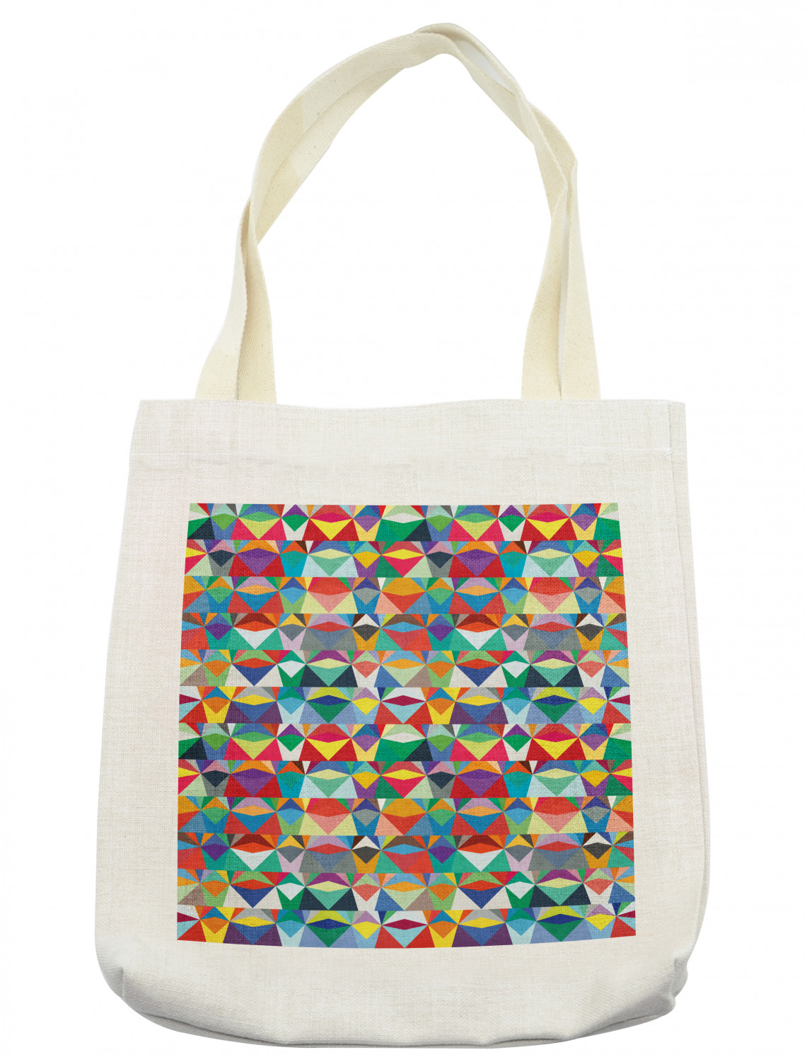 Colorful Tote Bag, Horizontally Aligned Composition of Chevron