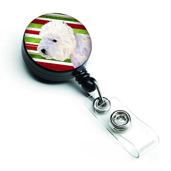 Carolines Treasures LH9225BR Westie Candy Cane Holiday Christmas Retractable Badge Reel