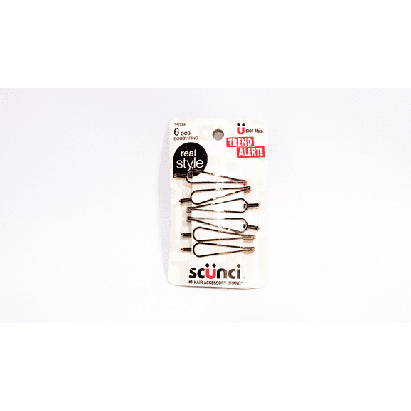SCUNCI Real Style Metal Bobby Pins, Pack of 6 (Gold, Silver and Rose Gold)