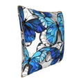 thumbnail image 2 of Kll Blue And White Butterflies Decorative Throw Pillow Covers Velvet Soft For Couch Sofa Bedroom Living Room Outdoor -16"X16", 2 of 8