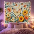 thumbnail image 2 of Yellow Butterfly Over Garden Flowers With Bees, Peaceful Watercolor for Butterfly Lovers, Botanical Wall Decor, Mother's Day Gift, Tapestry Wall Hanging for Bedroom and Living Room, 2 of 7