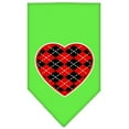 thumbnail image 1 of Argyle Heart Red Screen Print Bandana Lime Green Small, 1 of 1