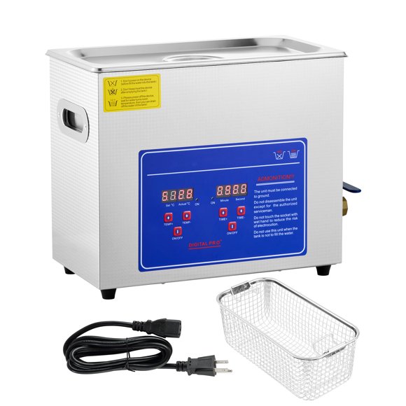 KFFKFF Commercial Ultrasonic Cleaner 6L Heated Ultrasonic Cleaner with Digital Timer Jewelry Watch Glasses Cleaner Large Capacity Cleaner Solution (6L)
