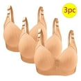 thumbnail image 2 of JIUKE Bras for Women No Underwire Push up Bra Solid Color Seamless Comfy Sleep Bras 3 Pack Beige 40/90, 2 of 3