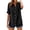 Black, variant on Women's V Neck 3/4 Sleeve Cotton Linen Top Solid Color Button down Loose Shirt for Daily Work School Clubbing Dating Black S