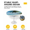 thumbnail image 2 of nqOlkjepod Coastal Tropical Round Tablecloth, Fitted Table Cover with Elastic for 55"-60" Round Tables, Blue Sky Coconut Tree Summer Beach Table Cloth Outdoor Dinning Party Waterproof Tablecloths, 2 of 6