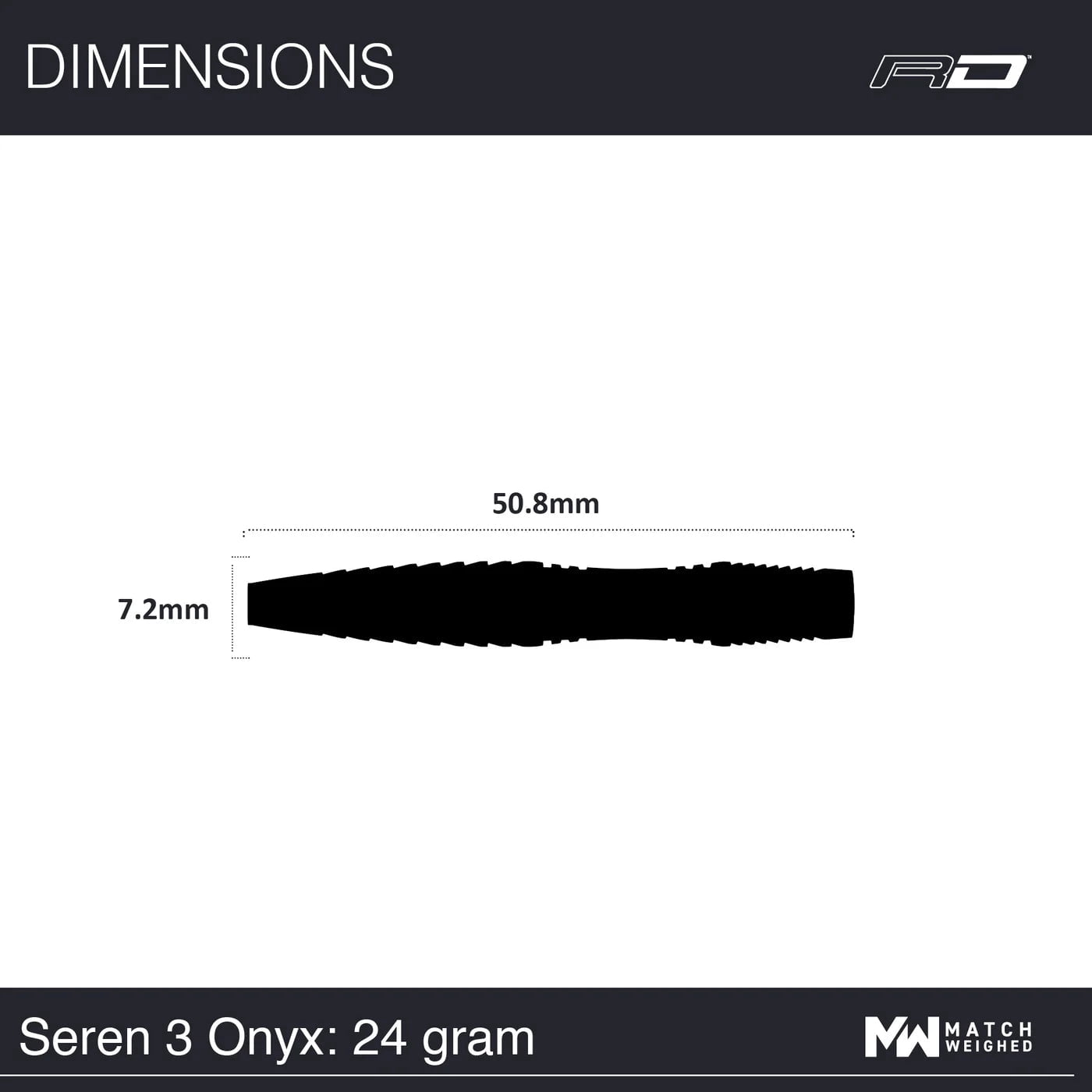 Red Dragon Seren 3 Onyx Steel Tip Darts 90% Tungsten - 24gm