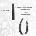 thumbnail image 6 of Jewelry Inside Out Small Hoop Earrings for Women Black Crystal Silver Plated, 6 of 7