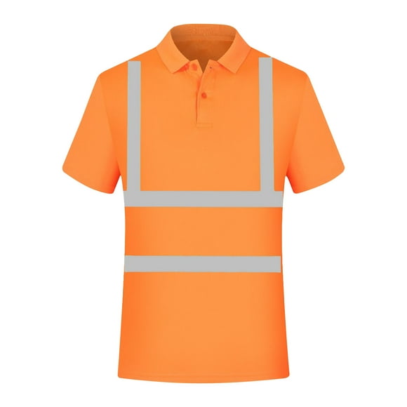 Daiosportswear Hi Vis T Shirt ANSI Class 3 Reflective Safety ShorSleeve HIGH Visibility,Men's Short Sleeve Tops Orange 8(L)