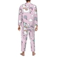 thumbnail image 5 of Bingfone Men'S Pajama Set 2 Piece Loungewear Pjs, Long Sleeve With Pajama Pants-Llama Unicorn And Rainbow, 5 of 9
