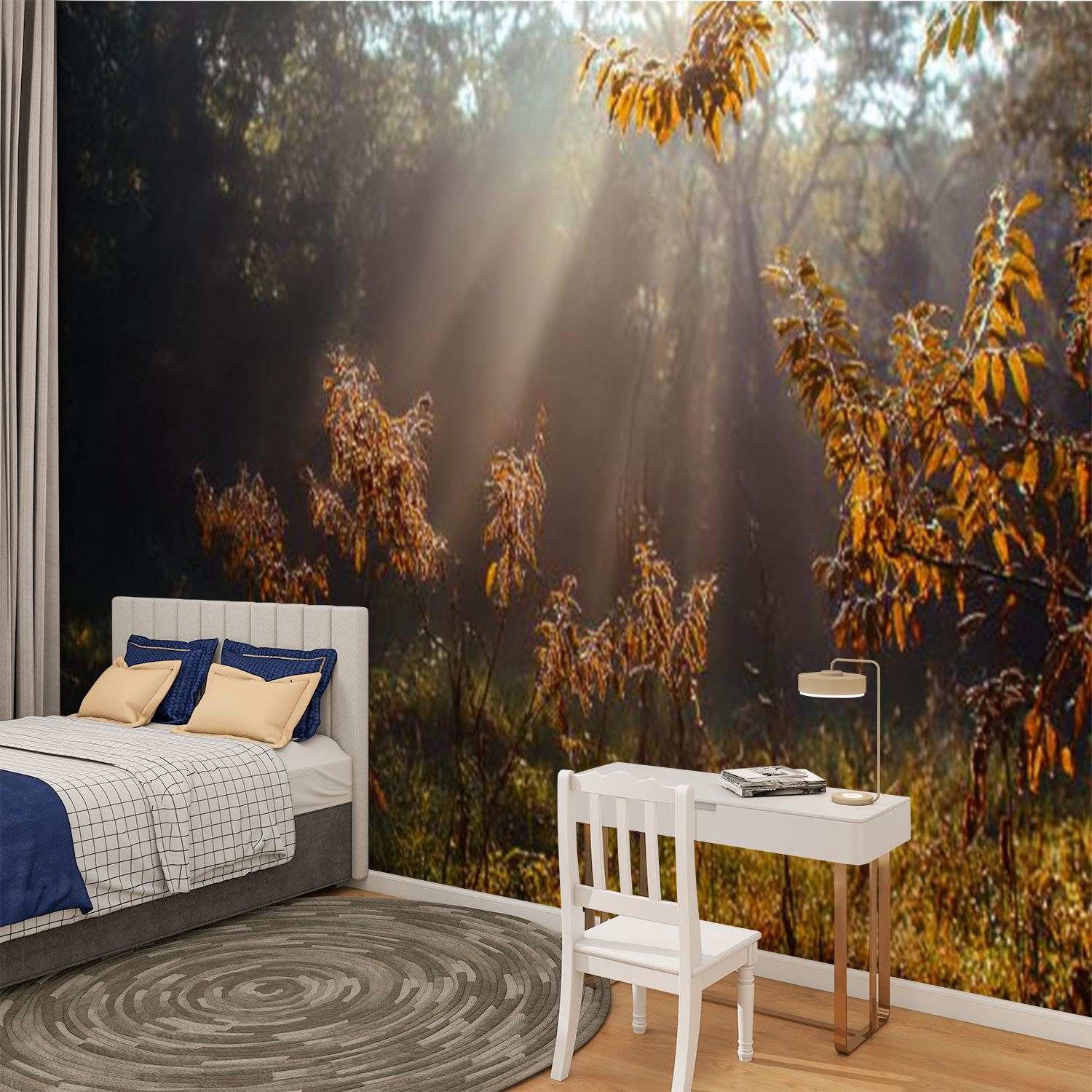 Peel and Stick Wallpaper Morning forest Dew grass Modern Art Wall Mural Decor Self Adhesive and Removable 100in x 144in
