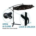 thumbnail image 5 of 10 ft Outdoor Patio Umbrella, Solar Powered LED Lighted Sun Shade, Market Waterproof 8 Ribs Umbrella with Crank and Cross Base, for Garden Deck Backyard Outside Deck Swimming Pool, Chocolate, 5 of 7