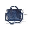 thumbnail image 3 of Bolso de hombro de mezclilla para mujer, Bolso de moda informal suave para estudiante (azul oscuro), 3 of 8