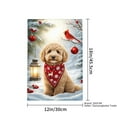 thumbnail image 4 of JOOCAR Christmas Dog with Red Cardinal and Lantern Garden Flag for Winter Christmas Home Outdoor Garden Yard Door Decor 12x18 inch, 4 of 5