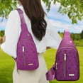 thumbnail image 1 of Bolso bandolera para hombre mujer | Mochila bandolera bandolera | Bolsa pectoral ligera de nailon con orificio para auriculares | Senderismo Acampar Viajes al aire libre | Se adapta a una tableta de, 1 of 6