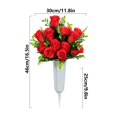 thumbnail image 3 of pdqouc Clearance A 12 Head Rose Bouquet Artificial Cemetery Flower Saddles, Rose Headstone Flower Saddle,Cemetery Memorial Flowers with Vase for Outdoor Grave Tombstone Decorations, 3 of 6