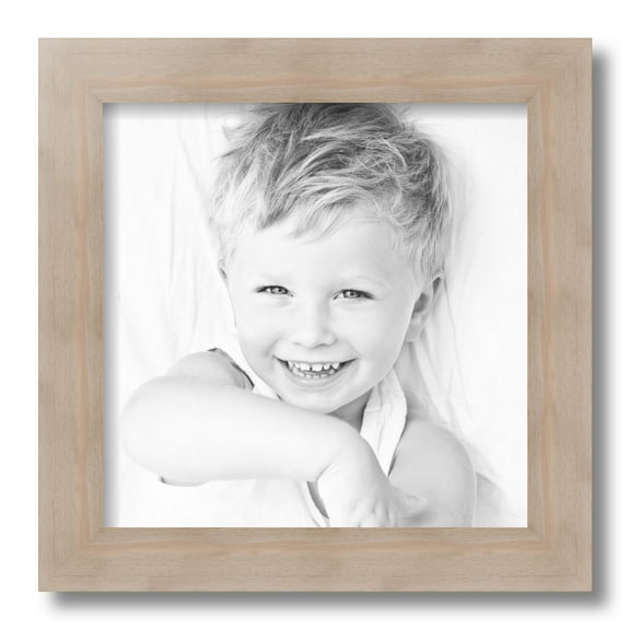 ArtToFrames 12x12 Inch Clear Stain Picture Frame, This White Wood Poster Frame is Great for Your Art or Photos, Comes with Regular Glass (4290)