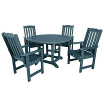 Highwood's 48" Round 5-pc Lehigh Dining Set - Dining Height, Outdoor, Eco-friendly, Synthetic Wood