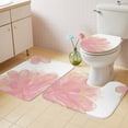 thumbnail image 2 of Pink Gold Bath Mat 3 Piece Bathroom Rug Set, Boho Modern Abstract Minimalist Aesthetic Flower Non Slip Bath Rug Contour Mat and Toilet Lid Cover, Absorbent Shower Mats Soft Bath Rugs and Mats Sets, 2 of 8