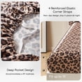 thumbnail image 4 of MR&HM Silky Satin Sheet Set King Size 4 Pcs, Elegant Luxurious King Size Bed Sheets, with Flat Sheet, 15'' Deep Pocket Fitted Sheet and King Satin Pillow Cases Set of 2 (King Size, Brown Leopard), 4 of 7
