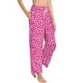 thumbnail image 2 of Uemuo Leopard Pattern Women's Wide Leg Palazzo Lounge Pants with Pockets Light Weight Loose Comfy Casual Pajama Pants-Small, 2 of 9