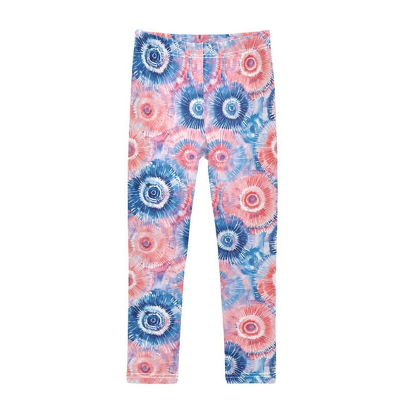 joogoo Girls' Leggings Blue Tie Dye Pink Yoga Pants 6T