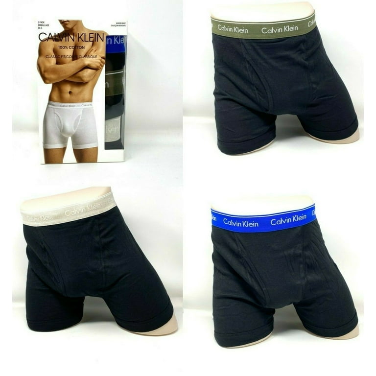 Calvin Klein 3 Pack Boxer Brief Men Size Underwear Cotton Black