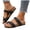 Black, variant on Womens Sandals Buckle Lightweight Slides Memory Foam Cork Footbed Flat Sandals Non Slip Ring Toe Beach Slide Black Size 9.5