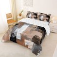 thumbnail image 2 of Homewish Aesthetic Brown Geometric Queen Comforter Set,Retro Abstract Art Comforter Sets Queen,Reversible,3pcs,1 Comforter and 2 Pillowcases, 2 of 7