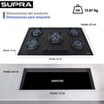 thumbnail image 2 of Parrilla A Gas Empotrable Supra Bella 76 Cristal Templado 5 Quemadores Negro Mate, 2 of 8