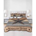 thumbnail image 3 of Quilts Twin Size, Grey Brown Texas Star Soft Comforter Bedding Set for Bed, Retro Country Star Farmhouse Wooden Lightweight Quilted Bedspread with Pillow Cover(2 Pieces) for All Season, 68x86 Inch, 3 of 6