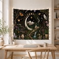 thumbnail image 5 of Crescent Moon Framing a Woodland Cottage, Mystical Fantasy for Nature Lovers, Woodland Wall Decor, Housewarming Gift Tapestry Wall Hanging for Bedroom, Living Room and Dorm, 5 of 7