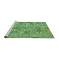 thumbnail image 2 of Ahgly Company Machine Washable Indoor Round Patchwork Turquoise Blue Transitional Area Rugs, 7' Round, 2 of 4
