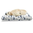 thumbnail image 1 of Navy Pet Bed, Abstract Ikat Primitive Ethnic Chevron Zigzag Folk Traditional Image, Chew Resistant Pad for Dogs and Cats Cushion with Removable Cover, 24" x 39", Slate Blue Purple White, by Ambesonne, 1 of 4