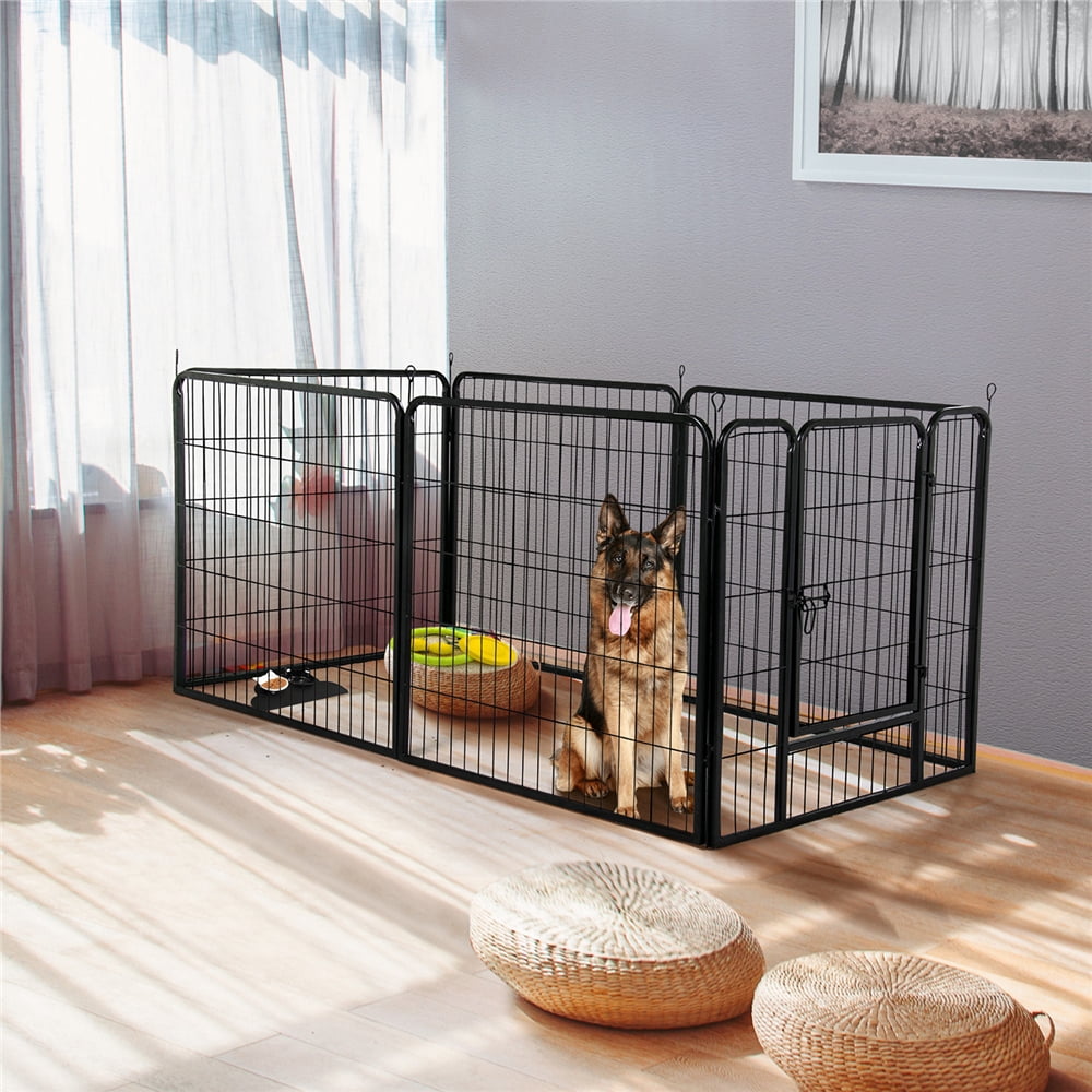 Yaheetech 31.5inch 12 Panel Portable Pet Playpen Dog Exercise Fence,Black