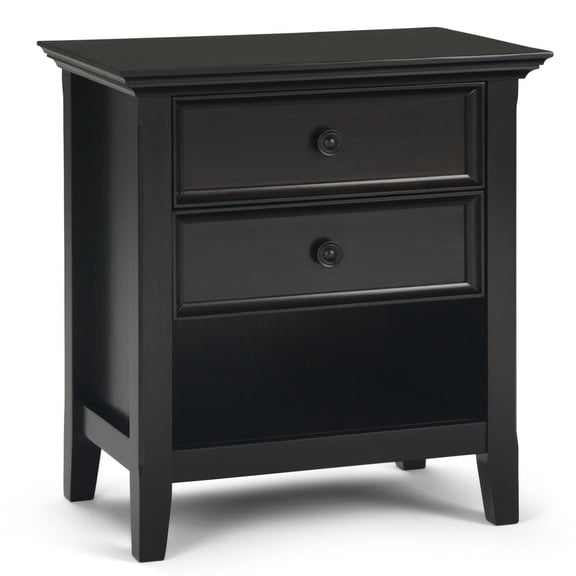 Amherst 24 inch Wide Solid Wood Transitional Bedside Table in Hickory Brown