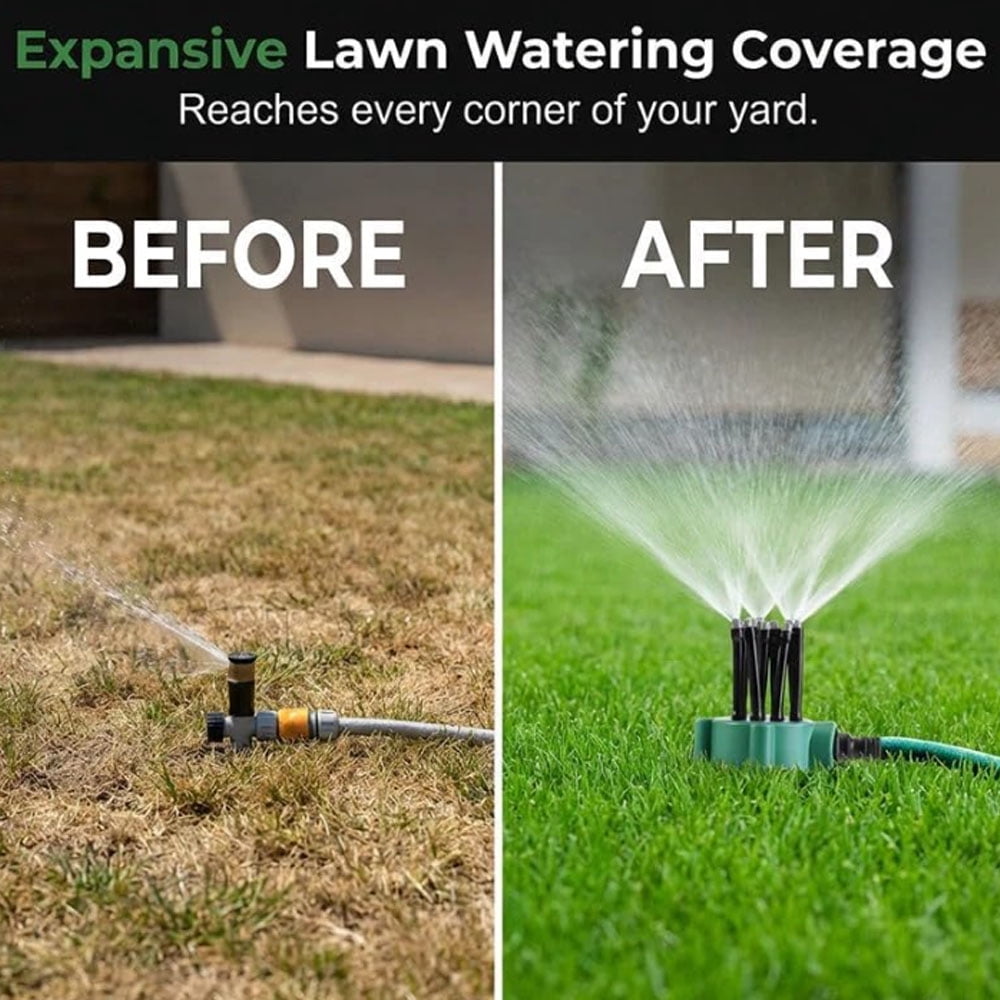 360° Coverage Precision Garden Irrigation Sprinkler, Sprinklers for Yard, Lawn Sprinkler Large Area Coverage, Multi-Adjustable Flex Design Above Ground Irrigation Garden Sprinkler System