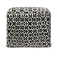thumbnail image 4 of Simpli Home Simpli Home Kiana Boho Square Woven Outdoor/ Indoor Pouf in Black and White Recycled PET Polyester, 4 of 5