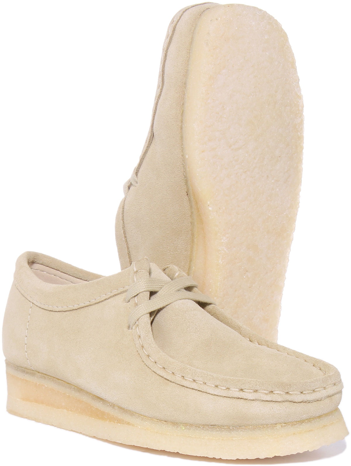 Clarks Originals Wallabee Women's Lace Up Suede Shoes In Beige Size 9.5