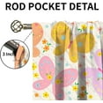thumbnail image 3 of 70s Cute Flower Small Curtains for Children Room, Cartoon Childlike Butterfly Rod Pocket Insulated Out Window Drapes, Breathable Privacy Curtains for Bedroom Living Room Apartment-W42xL54in, 3 of 6