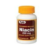 Rugby Niacin Extended Release Dietary Supplement Tablets, 250 mg, 100 Count