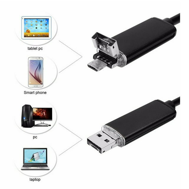 Endoscope Camera 7mm HD Inspection Camera IP67 inspection camera; waterproof inspection Waterproof USB 6LEDs Endoscope for Phone Computer, 2m