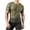 Army Green-1, variant on Men's Cotton Linen Henley Shirt Short Sleeve Casual Summer Band Collar Beach T-Shirts Button-up Solid T-Shirt